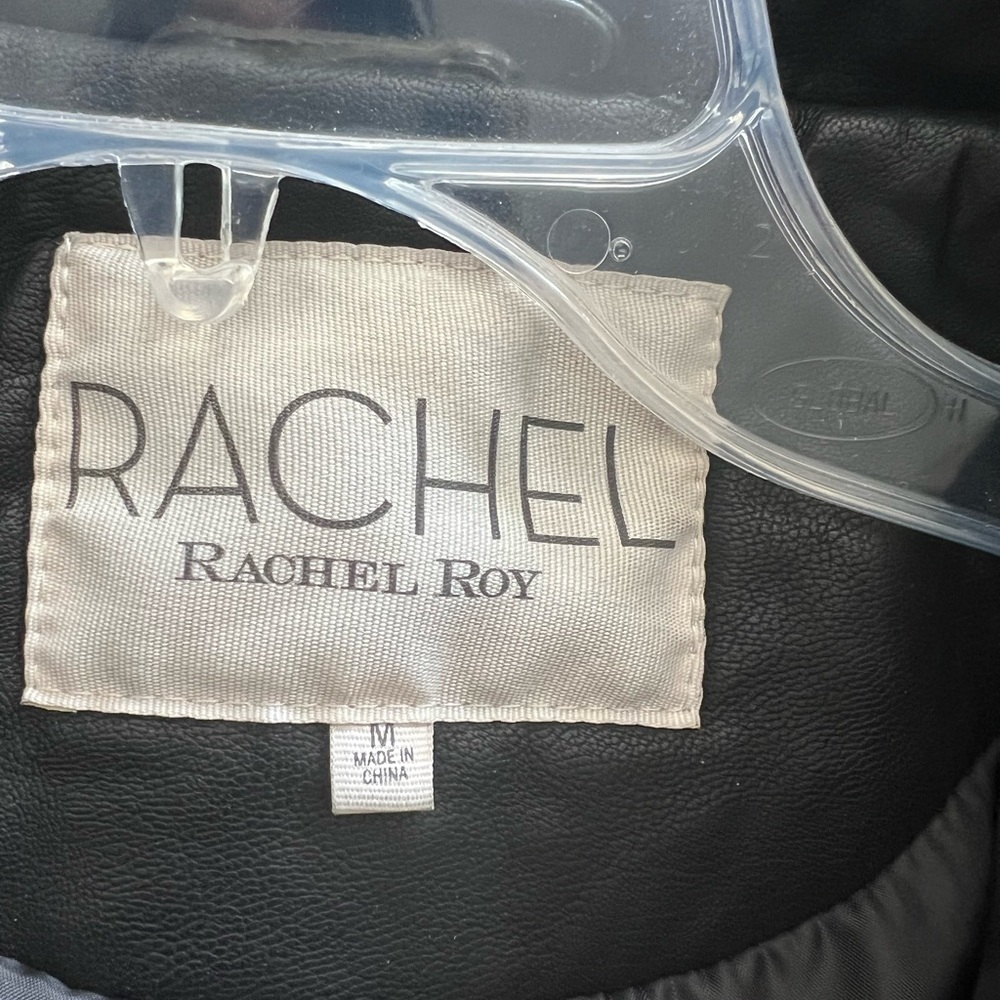 Rachel Roy blk faux leather/fabric moto jacket - Picture 4 of 5